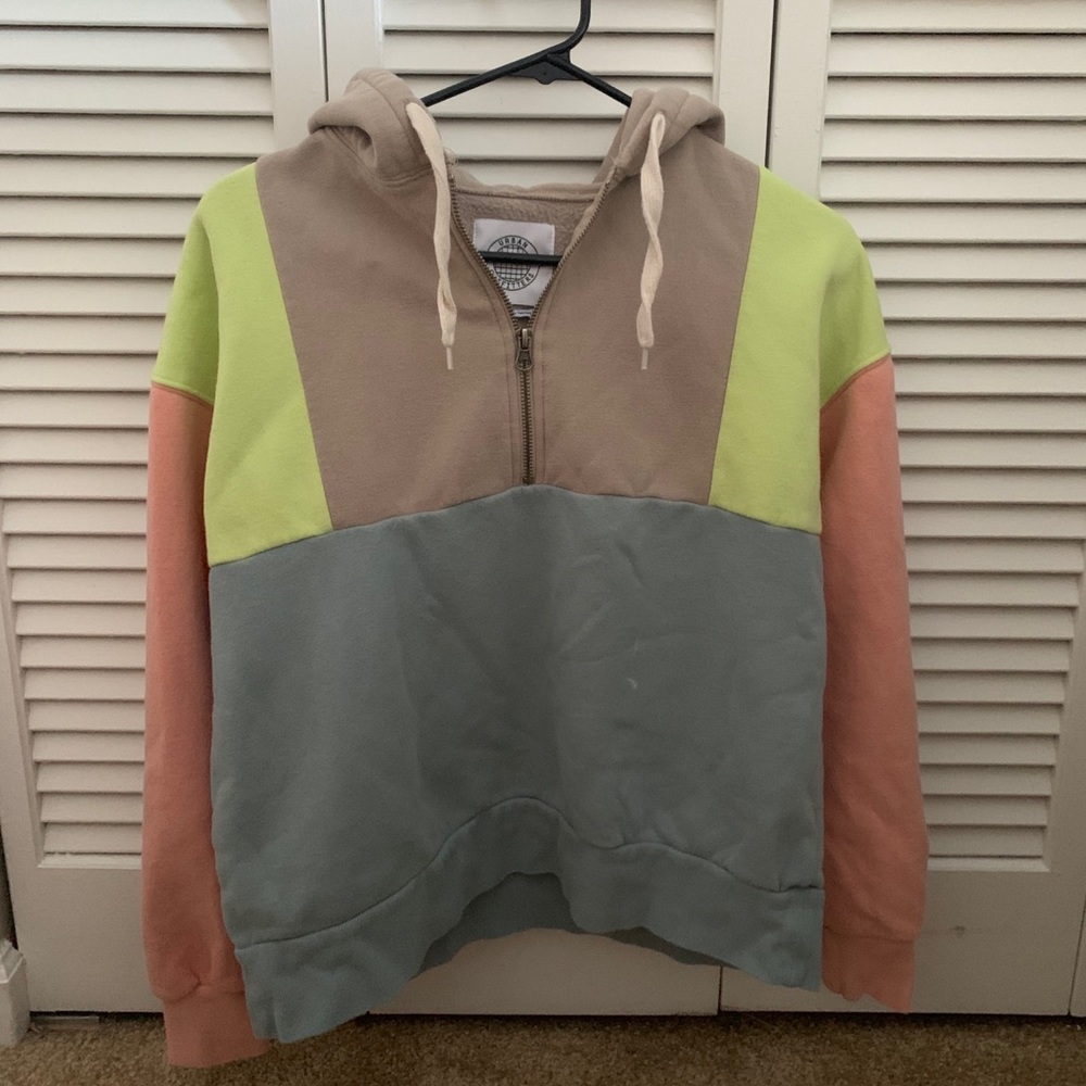 NWOT Urban Outfitters Colorblock Zip Sweatshirt
